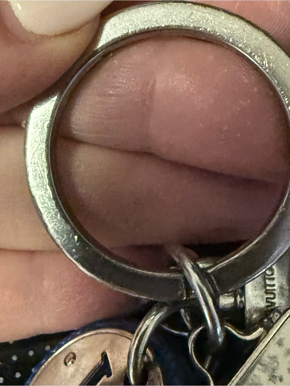 EUC Louis Vuitton Blue and Silver Key Holder Keyring - Picture 13 of 14